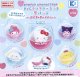 サンリオキャラクターズ　ＰＶＣクリアケースつき缶バッジ－ぷにきゅきゅデザイン－（１０月）【△４００円カプセルトイ　３０個入り　ケーツー】＋正規台紙１枚