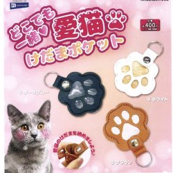 画像1: どこでも一緒　愛猫けだまポケット（１２月）【▽４００円カプセルトイ　３０個入り　レインボー】＋正規台紙