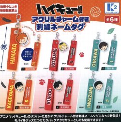 画像1: ハイキュー！！アクリルチャーム付き刺繍ネームタグ（１２月）【▽４００円カプセルトイ　３０個入り　ケーツー】＋正規台紙１枚