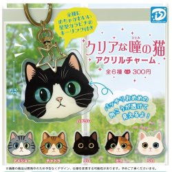 画像1: クリアな瞳の猫アクリルチャーム（１２月）【▽３００円カプセルトイ　４０個入り　Ｄｉｓ】＋正規台紙