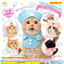 画像1: ねこのへんしんコスチュームーナースにゃんこー（再販）（１月）【▼３００円カプセルトイ　４０個入り　エール】＋正規台紙