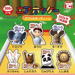 画像1: エアホッケーアクリルキーチェーン（再販）（１月）【▼３００円カプセルトイ　４０個入り　トイズキャビン】＋正規台紙