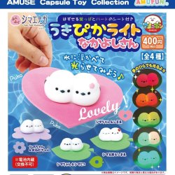 画像1: ふくふくシマエナガうきぴかライトなかよしさん（再販）（２月）【○４００円カプセル　３０個入り　アミューズ】＋正規台紙