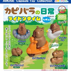 画像1: カピバラの日常フィギュアライドンタイム（２月）【○３００円カプセル　４０個入り　アミューズ】＋正規台紙