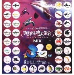 画像1: 海洋生物大集合ミニフィギュアコレクション（３月）【●１００円カプセル　１００個入り　ビーム】＋正規台紙