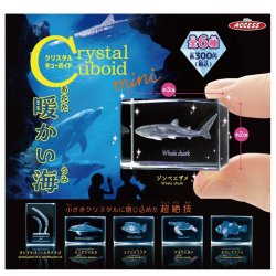画像1: クリスタルキューボイドミニ　暖かい海（５月）【★３００円カプセル　４０個入り　アクセス】＋正規台紙