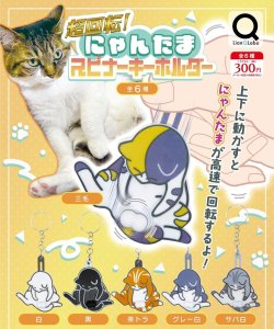 画像1: 超回転！にゃんたまスピナーキーホルダー（６月）【◇３００円カプセル　４０個入り　リアンＱ】＋正規台紙