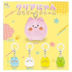 画像1: クリアにゃんぷちマークチャーム（８月）【□２００円カプセル　６０個入り　ホットライン】＋正規台紙