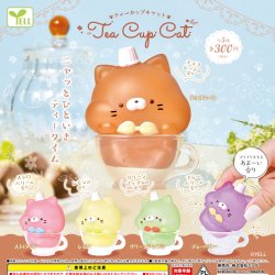 画像1: Ｔｅａ　Ｃｕｐ　Ｃａｔ（８月）【□３００円カプセル　４０個入り　エール】＋正規台紙