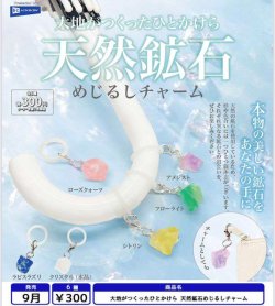 画像1: 大地がつくったひとかけら 天然鉱石めじるしチャーム（９月）【■３００円カプセル　４０個入り　レインボー】＋正規台紙