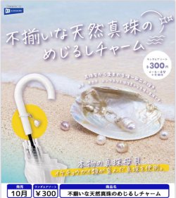 画像1: 不揃いな天然真珠のめじるしチャーム（１０月）【△３００円カプセル　４０個入り　レインボー】＋正規台紙