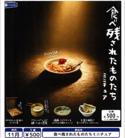 画像1: 食べ残されたものたちミニチュア（１１月）【▲５００円カプセル　２０個入り　レインボー】＋正規台紙