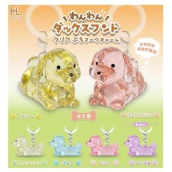 画像1: わんわんダックスフンドクリアぷちマークチャーム（１２月）【▽２００円カプセル　５０個入り　ホットライン】＋正規台紙