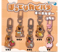 画像1: ぽってりカピバラキーホルダー（１２月）【▽３００円カプセル　４０個入り　十影堂】＋正規台紙