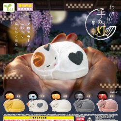 画像1: 手のり灯（猫）ふわり（１２月）【▽３００円カプセル　４０個入り　エール】＋正規台紙