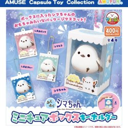 画像1: ふくふくシマちゃん　ミニチュアボックスキーホルダー（１月）【▼４００円カプセル ３０個入り アミューズ】＋正規台紙