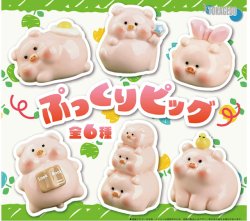 画像1: ぷっくりピッグ（１月）【▼３００円カプセル ４０個入り 十影堂エンターテイメント】＋正規台紙