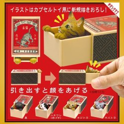 画像1: 船橋つとむ マッチボックス猫2（１月）【▼５００円カプセル ２０個入り キタンクラブ】＋正規台紙