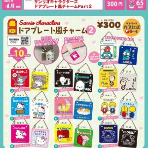画像: サンリオキャラクターズ　ドアプレート風チャームPart2（４月）【♪３００円カプセルトイ　４０個入り　ベネリック】＋正規台紙