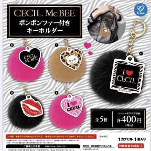 画像: CECIL McBEE ポンポンファー付きキーホルダー（７月）【◆４００円カプセルトイ　３０個入り　ケイカンパニー】＋正規台紙