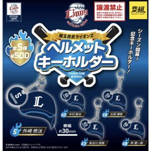 画像: 西武ライオンズ ヘルメットキーホルダー（６月）【◆５００円カプセルトイ　２４個入り　イエロー】＋正規台紙