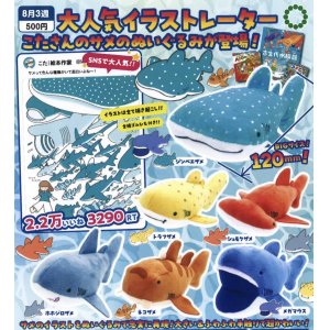 画像: ATC こた サメぬいぐるみ（８月）【□５００円カプセルトイ　２０個入り　いきもん】＋正規台紙