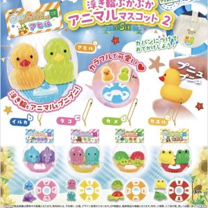 画像: アミ袋入り！浮き輪ぷかぷかアニマルマスコット２（８月）【□３００円カプセルトイ　４０個入り　トイスピ】＋正規台紙