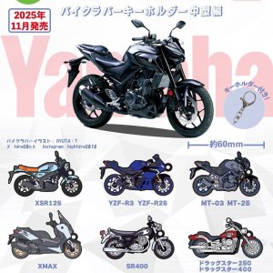 画像: YAMAHA バイクラバーキーホルダー 中型編（１１月）【▲４００円カプセルトイ　３０個入り　トイズキャビン】＋正規台紙