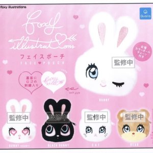 画像: フォクシー イラストレーションズ フェイスポーチ（１１月）【▲４００円カプセルトイ　３０個入り　クオリア】＋正規台紙
