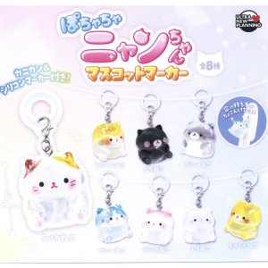 画像: ぽちゃちゃニャンちゃん　マスコットマーカー（２月）【○２００円カプセル　５０個入り　ウルプラ】＋正規台紙