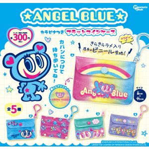 画像: エンジェルブルー カラビナつきフラットコインケース（再販）（５月）【★３００円カプセル　４０個入り　ピーナッツ】＋正規台紙