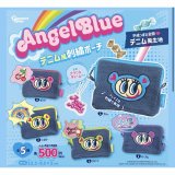 画像: エンジェルブルー デニム風刺繍ポーチ（再販）（６月）【◇５００円カプセル　２０個入り　ピーナッツ】＋正規台紙