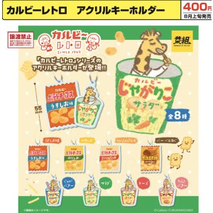 画像: カルビーレトロ アクリルキーホルダー（８月）【□４００円カプセル　３０個入り　イエロー】＋正規台紙