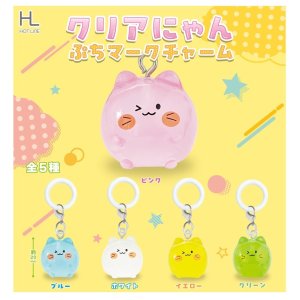 画像: クリアにゃんぷちマークチャーム（８月）【□２００円カプセル　６０個入り　ホットライン】＋正規台紙