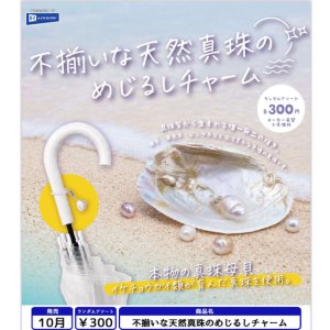 画像: 不揃いな天然真珠のめじるしチャーム（１０月）【△３００円カプセル　４０個入り　レインボー】＋正規台紙