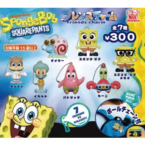 画像: フレンズチャーム スポンジ・ボブ(11月)【▲300円カプセル 40個入り 尾上萬】+正規台紙