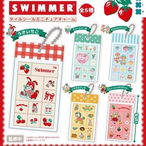 画像: SWIMMER　タイルシールミニチュアチャーム（１２月）【▲３００円カプセル　４０個入り　フクヤ】＋正規台紙