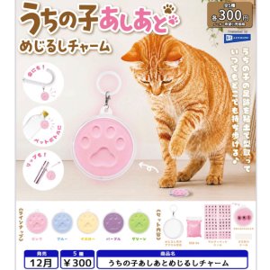 画像: うちの子あしあとめじるしチャーム(12月)【▽300円カプセル 40個入り レインボー】+正規台紙