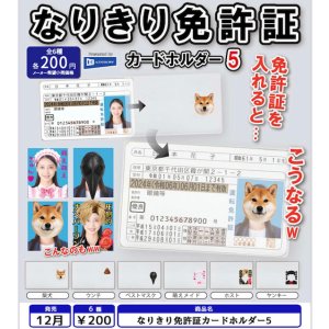 画像: なりきり免許証カードホルダー5(12月)【▽200円カプセル 50個入り レインボー】+正規台紙