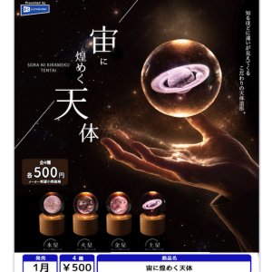 画像: 宙に煌めく天体（１月）【▼５００円カプセル ２０個入り レインボー】＋正規台紙
