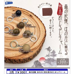 画像: 森の記憶 ほのかに香る香木めじるしチャーム（２月）【〇300円カプセル 40個入り レインボー】＋正規台紙
