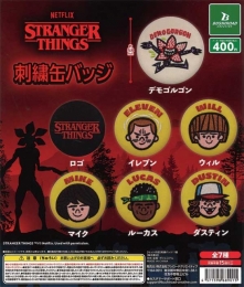 画像1: Ｎｅｔｆｌｉｘシリーズ「ストレンジャーシングス　未知の世界」刺繍缶バッジ（再販）３０個入り【４００円カプセルトイ　ブシロード】＋正規台紙☆