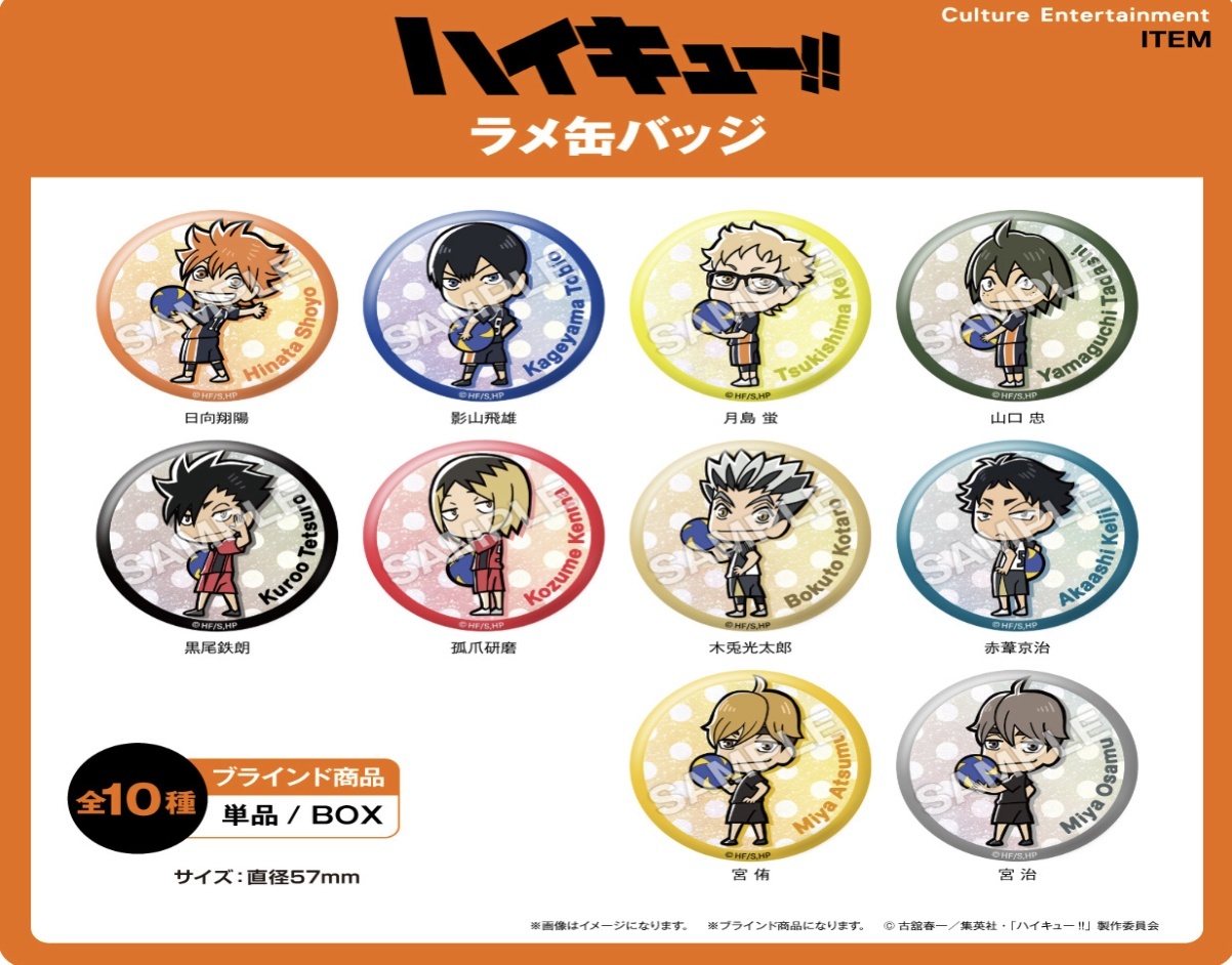 画像1: PROOF／ハイキュー!! トレーディングラメ缶バッジ 【全10種】（BOX）（８月）