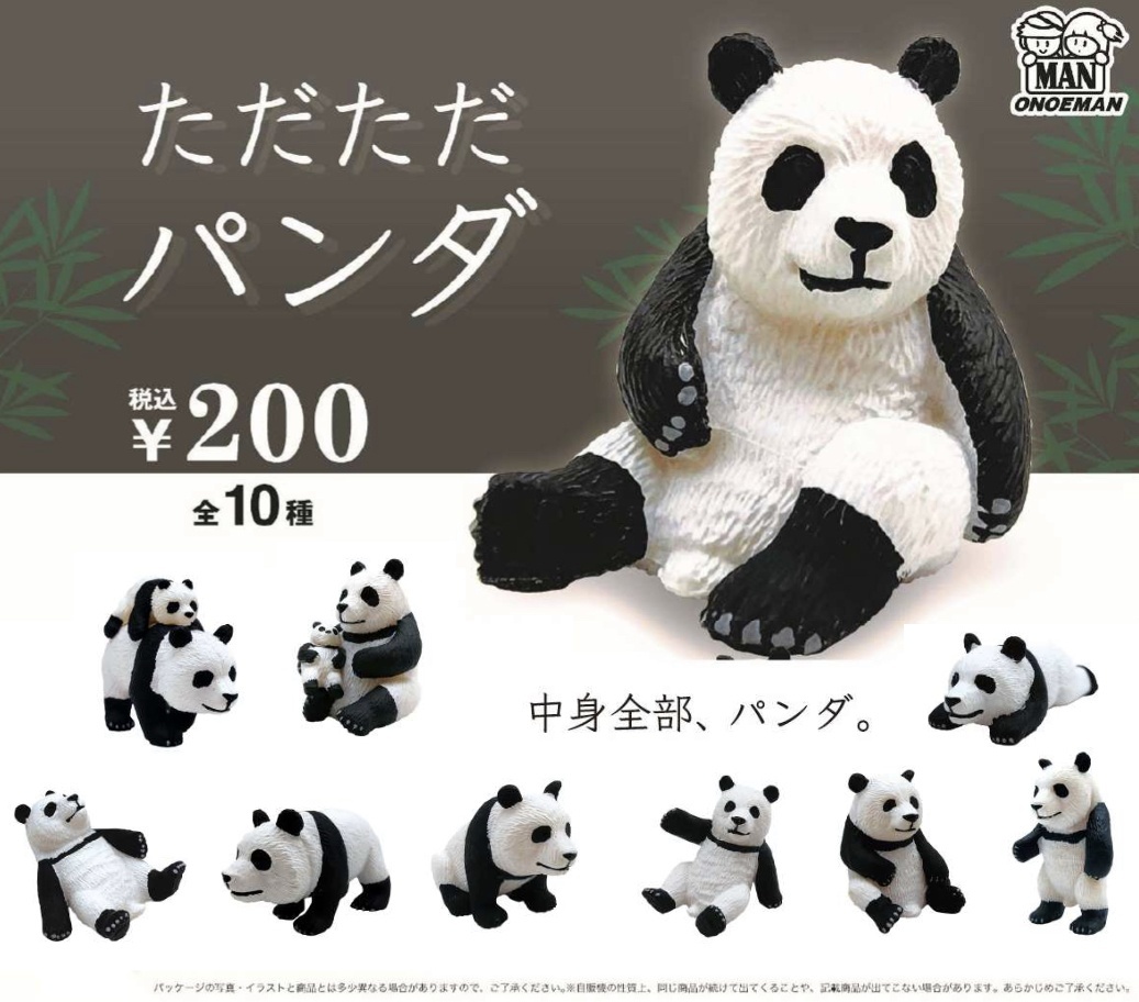 画像1: ただただパンダ（２月）【○２００円カプセル　５０個入り　尾上萬】＋正規台紙