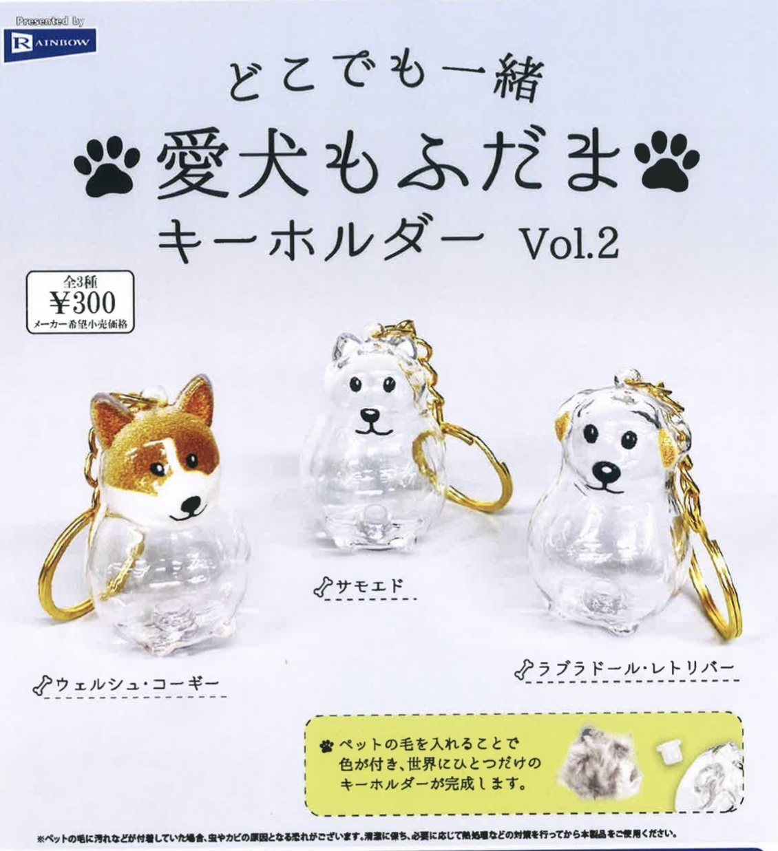 画像1: どこでも一緒　愛犬もふだまキーホルダーｖｏｌ．２（２月）【○３００円カプセル　４０個入り　レインボー】＋正規台紙