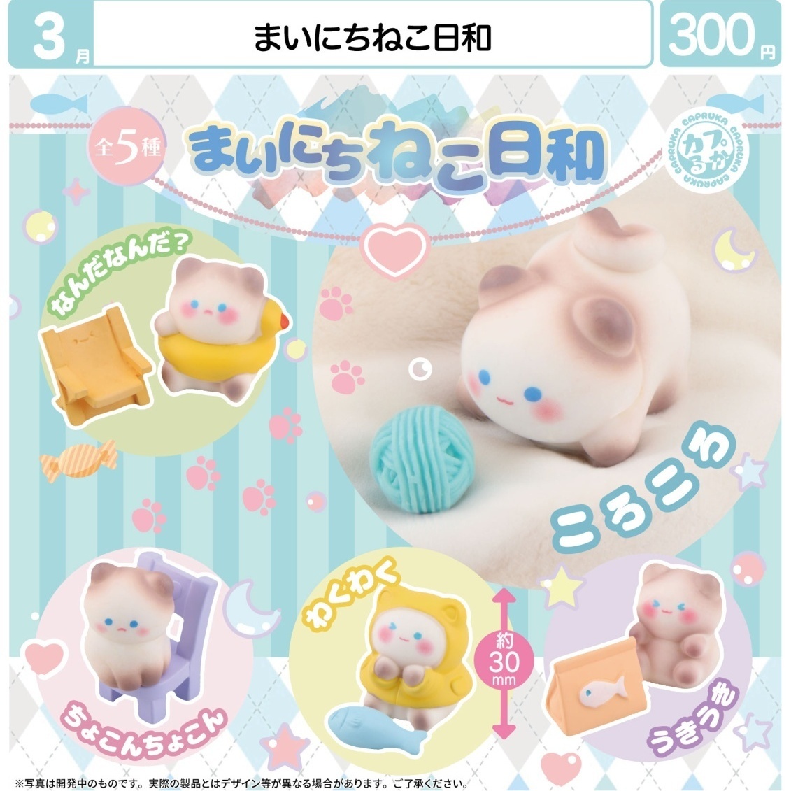 画像1: まいにちねこ日和（３月）【●３００円カプセル　４０個入り　マルカ】＋正規台紙