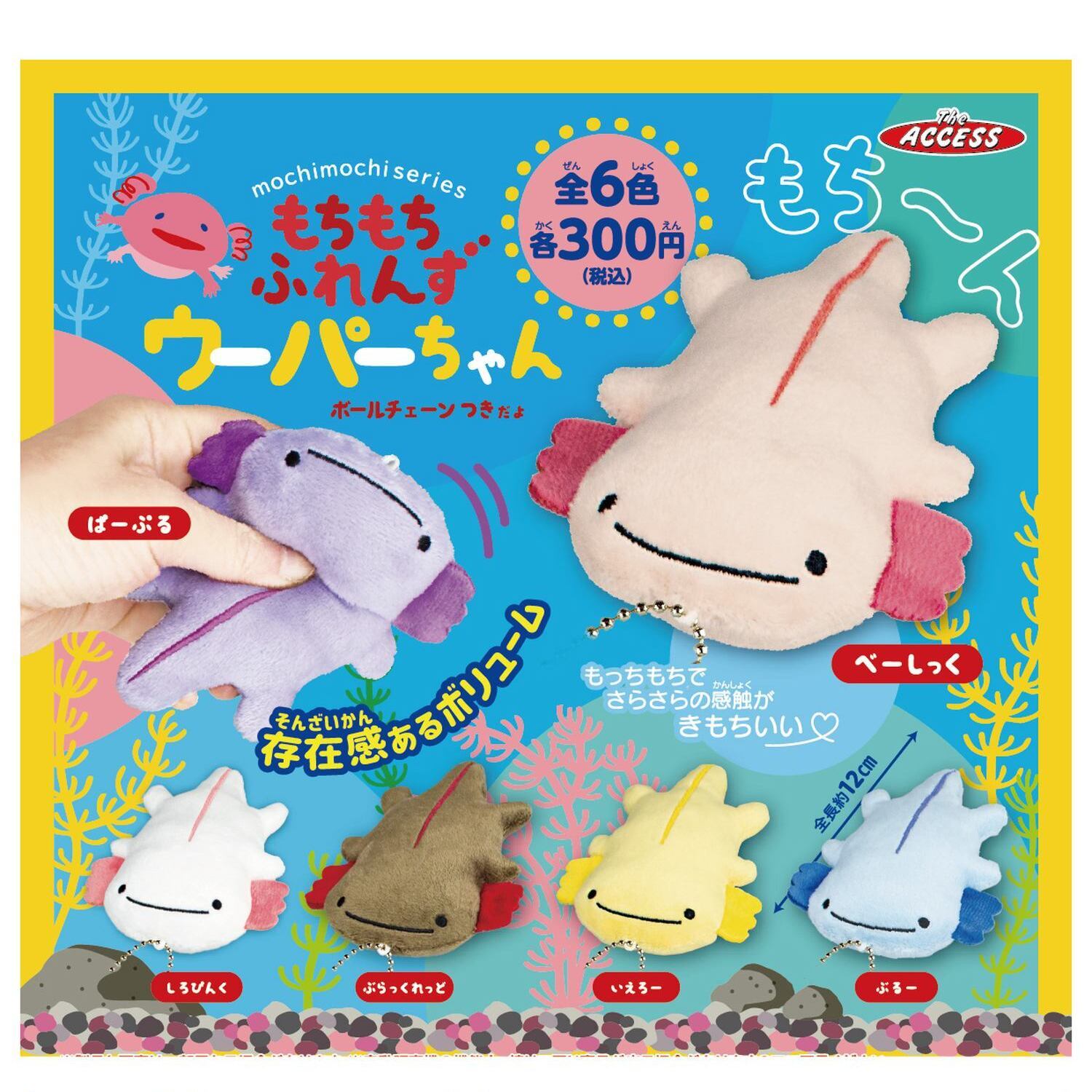 画像1: もちもちふれんずウーパーちゃん（４月）【☆３００円カプセル　４０個入り　アクセス】＋正規台紙