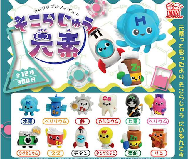 画像1: そこらじゅう元素（５月）【★３００円カプセル　４０個入り　尾上萬】＋正規台紙