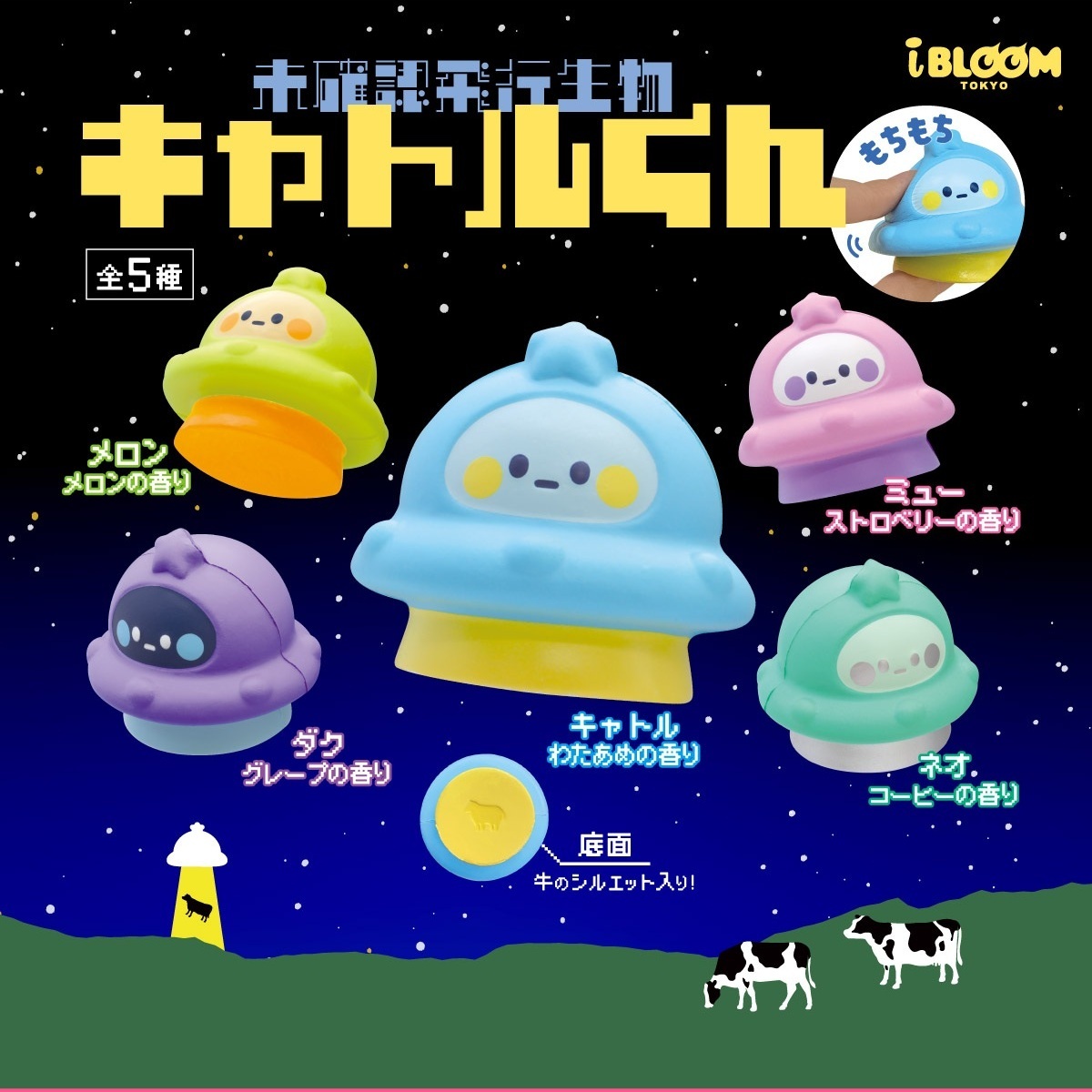 画像1: キャトルくん スクイーズ（再販）（７月）【◆３００円カプセル　４０個入り　ブルーム】＋正規台紙