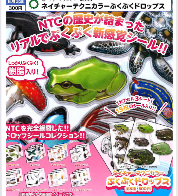 画像1: NTC MONO ネイチャーテクニカラーぷくぷくドロップス（８月）【□３００円カプセル　４０個入り　いきもん】＋正規台紙